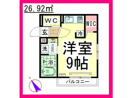 AF VIVA LA VIDA (ワンルーム/1階)の間取り写真