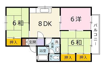メゾン一刻II(3DK/2階)の間取り写真