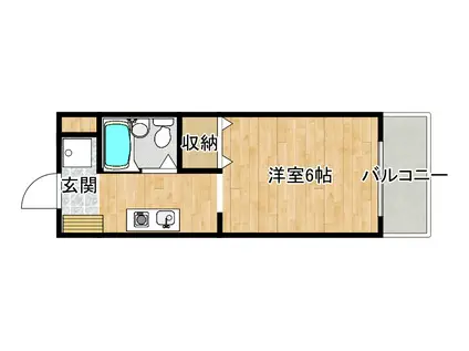 リバーサイド千里(1K/3階)の間取り写真