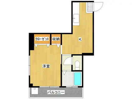 三澤ビル(1DK/4階)の間取り写真
