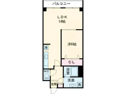 ロイヤルシティ弐番館青柳(1LDK/2階)の間取り写真