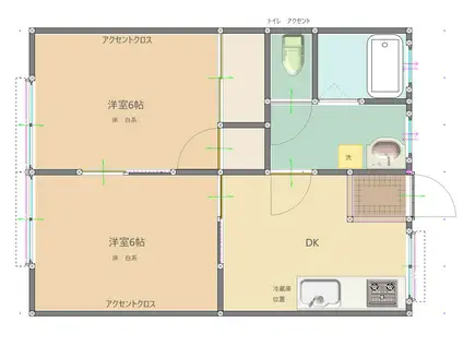 コーポラス星の宮(2DK/1階)の間取り写真