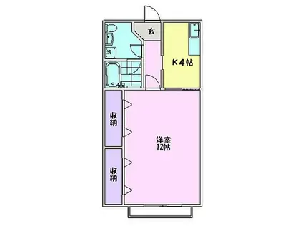 台宿カーペンター(1K/2階)の間取り写真