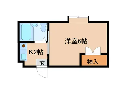 ヒューマンスペース学園前(1K/2階)の間取り写真