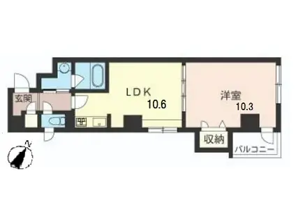 アスティオス東日本橋(1LDK/4階)の間取り写真