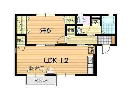 ドミールシンB(1LDK/1階)の間取り写真