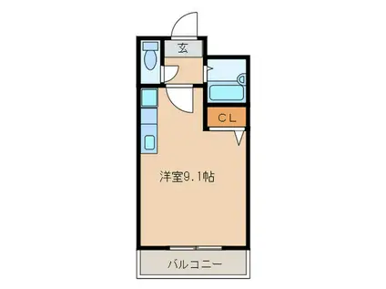 セリーヌメゾンにしじん(ワンルーム/4階)の間取り写真