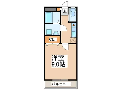 メゾンドソレイユ(1K/2階)の間取り写真