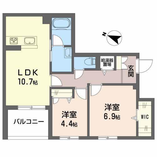ポントルミネール(2LDK/2階)の間取り写真