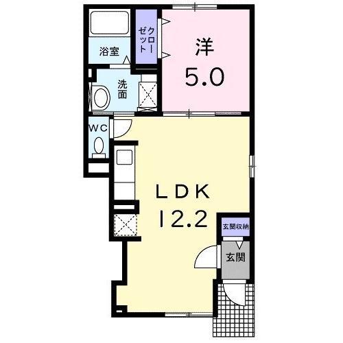 スパライ銀世 VI(1LDK/1階)の間取り写真