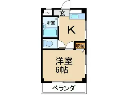 ロータリーマンション香里北之町(1DK/3階)の間取り写真