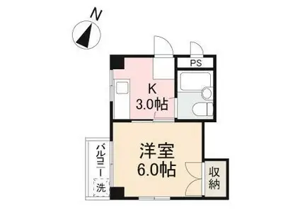 コーポ松岡(1K/3階)の間取り写真