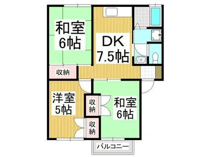フロムパート3(3DK/1階)の間取り写真
