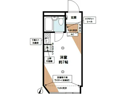ストークマンション新川(ワンルーム/8階)の間取り写真