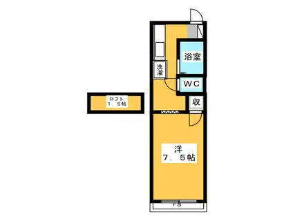 リベルティ3(ワンルーム/1階)の間取り写真