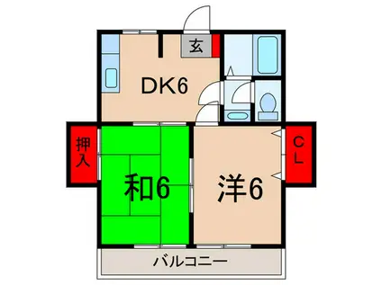コーポサニー(2DK/2階)の間取り写真