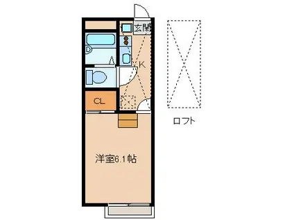 レオパレスウエストサイド白山(1K/3階)の間取り写真