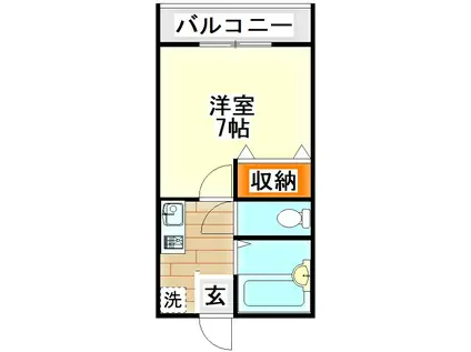 APAホーム新飯塚北(1K/2階)の間取り写真