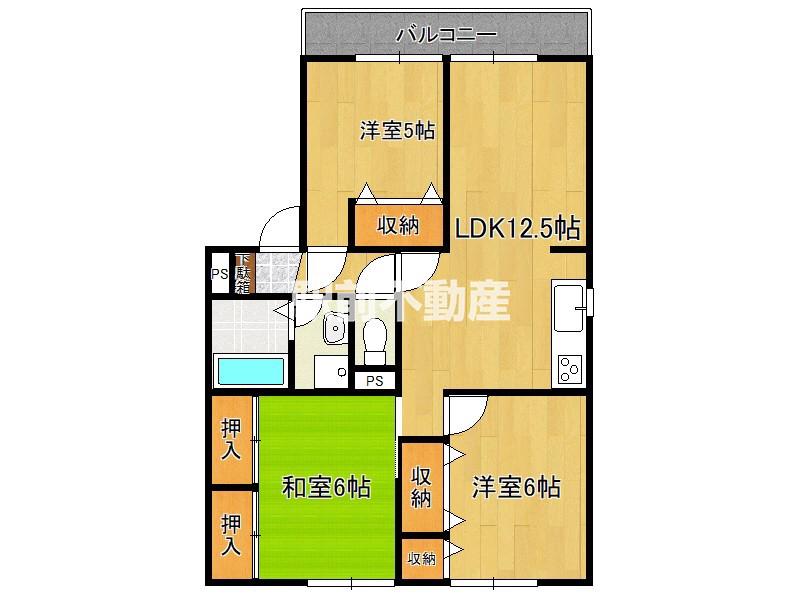 シャルムII(3LDK/2階)の間取り写真