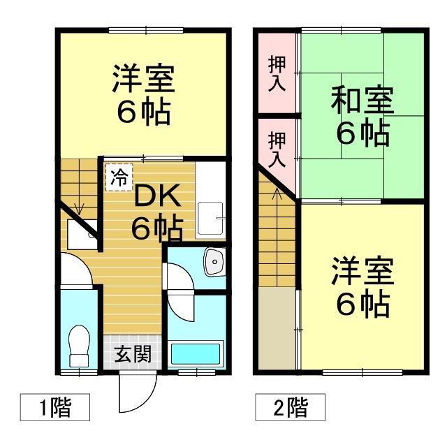 梅本ハイツ(3DK/1階)の間取り写真
