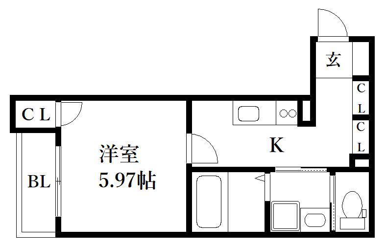 PLATINUM HILLS R(1K/3階)の間取り写真