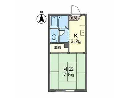 ハウディ・スライブ(1K/1階)の間取り写真