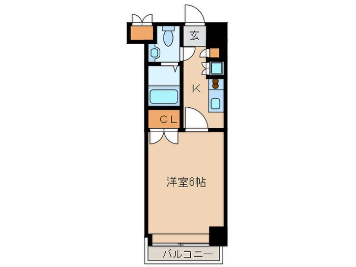 クレタ県庁前(1K/2階)の間取り写真