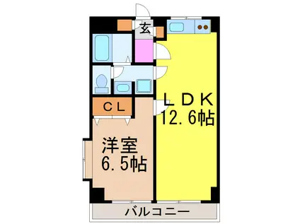 ガーデンパレス桜山(1LDK/1階)の間取り写真