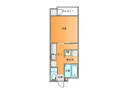 メゾン・フクシマ(1K/4階)の間取り写真