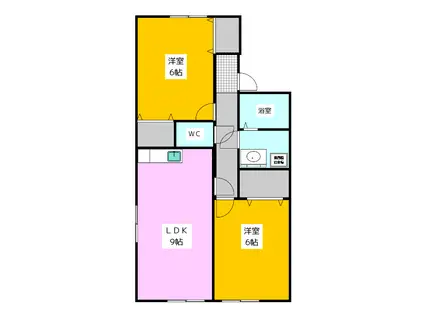 ラークタウン(2LDK/1階)の間取り写真