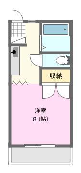 サンハイツエムII(1K/2階)の間取り写真