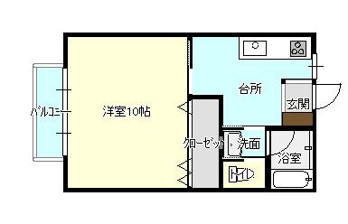 ガーデンハウス(1K/1階)の間取り写真