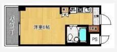 スカイコート姫路(1K/4階)の間取り写真