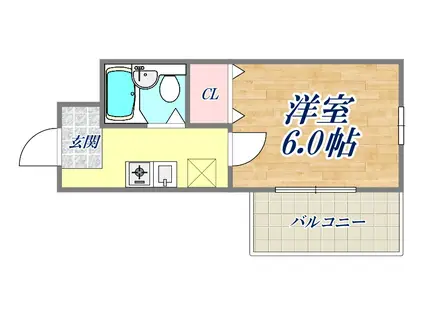 レガリア園田(1K/1階)の間取り写真