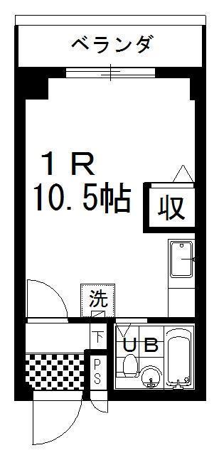 ドミール新橋(ワンルーム/4階)の間取り写真