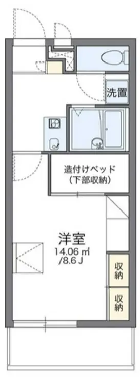 レオパレスメイプルヒルズ 3階階 間取り