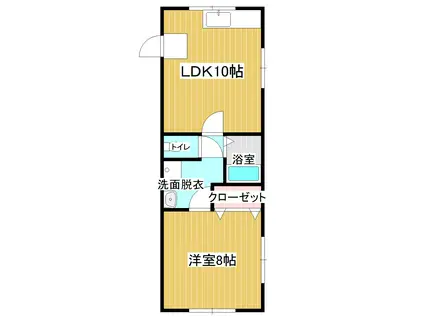 メインポートII(1LDK/1階)の間取り写真