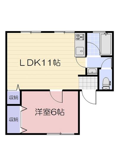 浦安西ビル(1LDK/3階)の間取り写真