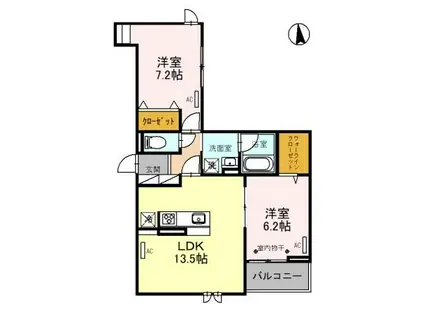 PRESSO-U(2LDK/3階)の間取り写真