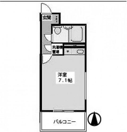 ライオンズマンション西霞第2(ワンルーム/4階)の間取り写真