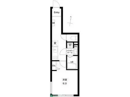 WHARF蒲田ウエスト(1K/3階)の間取り写真