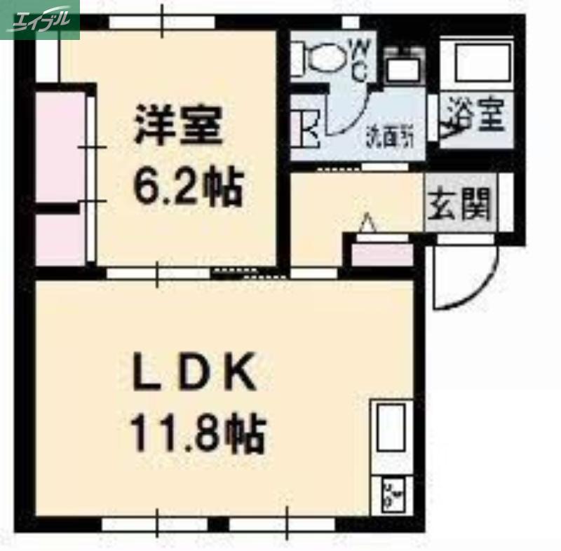 フレグランス京町(1LDK/1階)の間取り写真