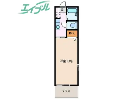 ストーリア西浜田(1K/1階)の間取り写真