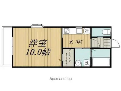 メロウキャッスルみょう(1K/1階)の間取り写真