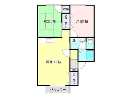 ニューキャピタル五番館(2LDK/2階)の間取り写真