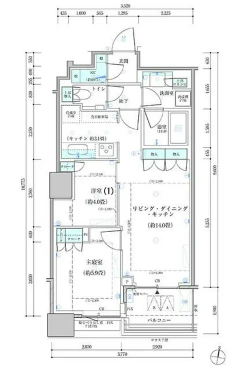 パークタワー勝どきサウス 9階階 間取り
