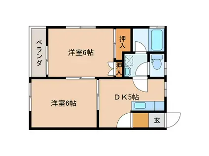 プチハイツ松清(2DK/2階)の間取り写真