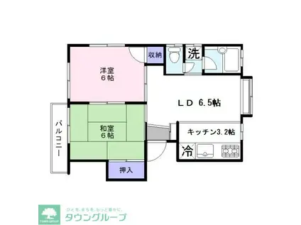 コーポ南(2LDK/2階)の間取り写真