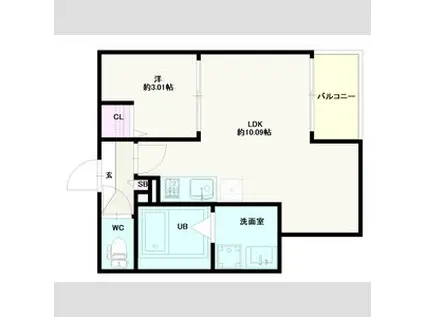 JACK SHUKUCHIII(1LDK/1階)の間取り写真