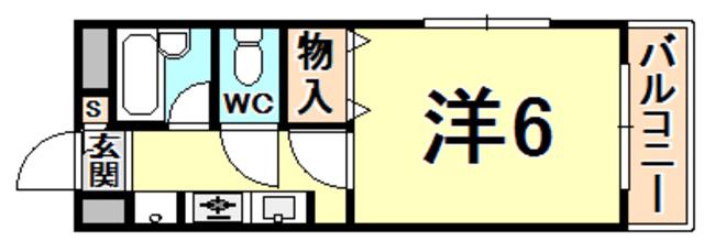 ステラハウス22(1K/2階)の間取り写真